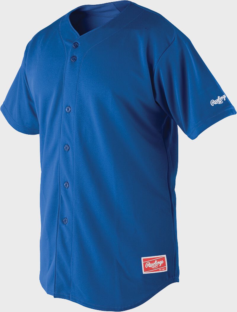 Front of Rawlings Royal Adult Short Sleeve Jersey  - SKU #RBJ150