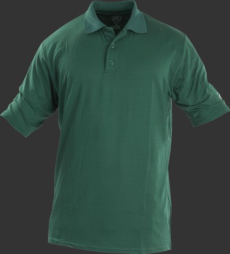 Front of Rawlings Adult Dark Green Short Sleeve Polo Shirt - SKU #GGPOLO