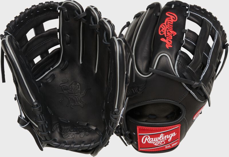 2 views showing the palm/back of a Rawlings Heart of the Hide 11.75" infield glove - SKU: PROT205W-6B