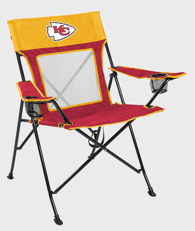 Front of Rawlings Red and Yellow NFL Kansas City Chiefs Game Changer Chair With Team Logo SKU #00651071111 image number null