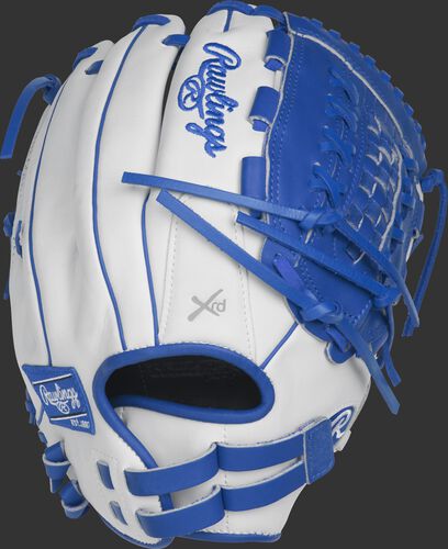 RLA125-18WR 12.5-inch Liberty Advanced outfield/pitcher's fastpitch glove with a white back and Pull-Strap back design