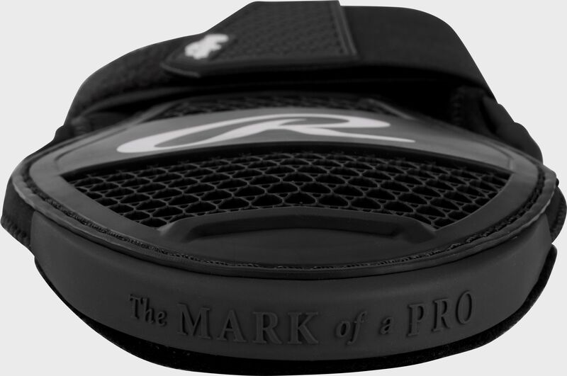 Finger view of a black Rawlings sliding mitt
