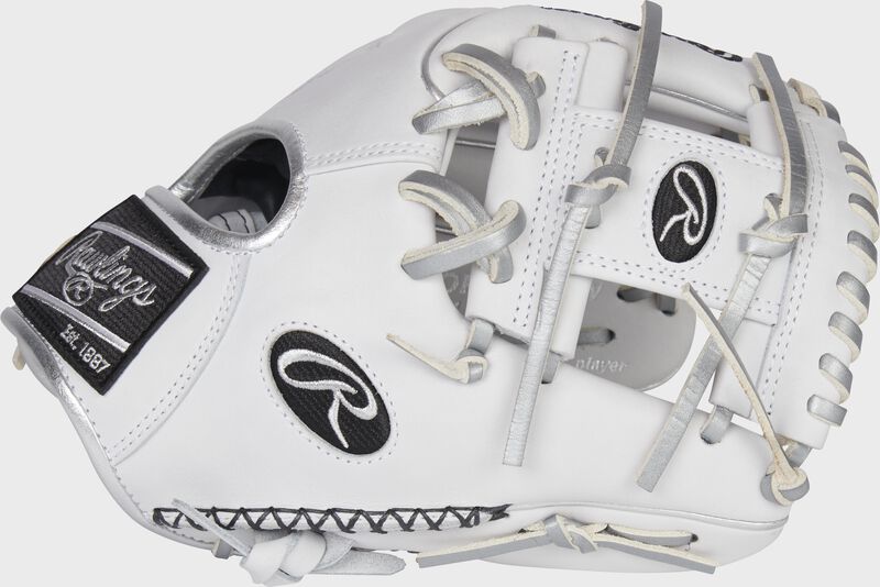 Thumb of a white 2022 exclusive Heart of the Hide R2G 11.5-Inch infield glove with a white I-web - SKU: RSGPROR204W-2W