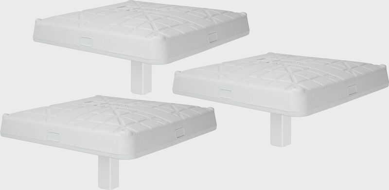 3 white Rawlings Hollywood Impact bases - SKU: HIB