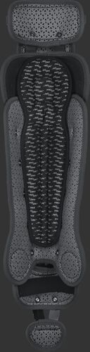 Padding of black LGVEL adult Velo catcher's leg guard