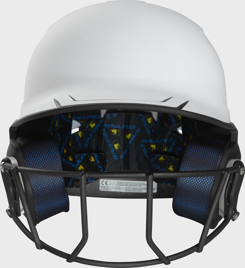 Front view of Rawlings Mach Ice Softball Batting Helmet, Black - SKU: MSB13 loading=