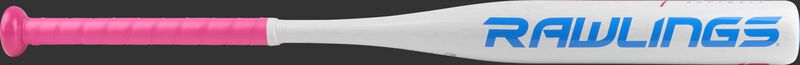 FP8E12 Eclipse softball bat with a white barrel and blue/pink accents
