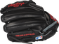 Back of a black Pro Preferred 11.75-Inch infield/pitcher's glove with the MLB logo on the pinky - SKU: RSGPRO1175-3KBPRO image number null