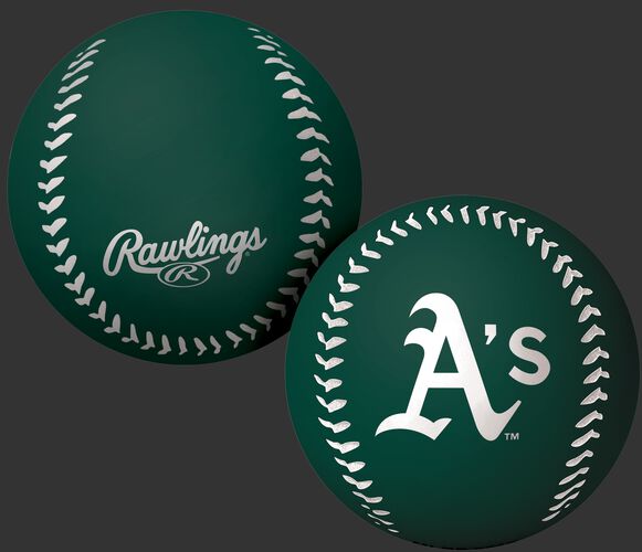 Rawlings Oakland Athletics Big Fly Rubber Bounce Ball With Team Logo on Front In Team Colors SKU #02870003112