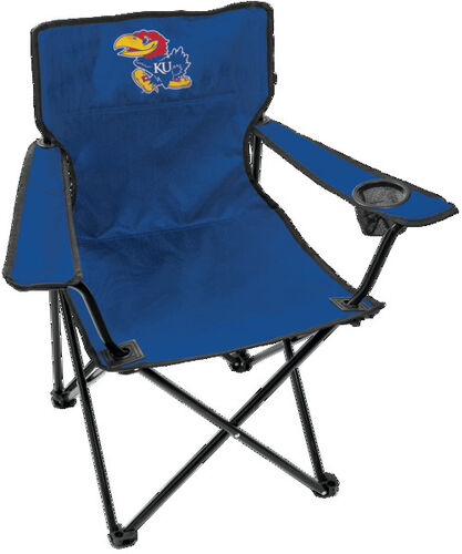 Front of Rawlings Blue NCAA Kansas Jayhawks Gameday Elite Quad Chair With Team Logo SKU #00563034111