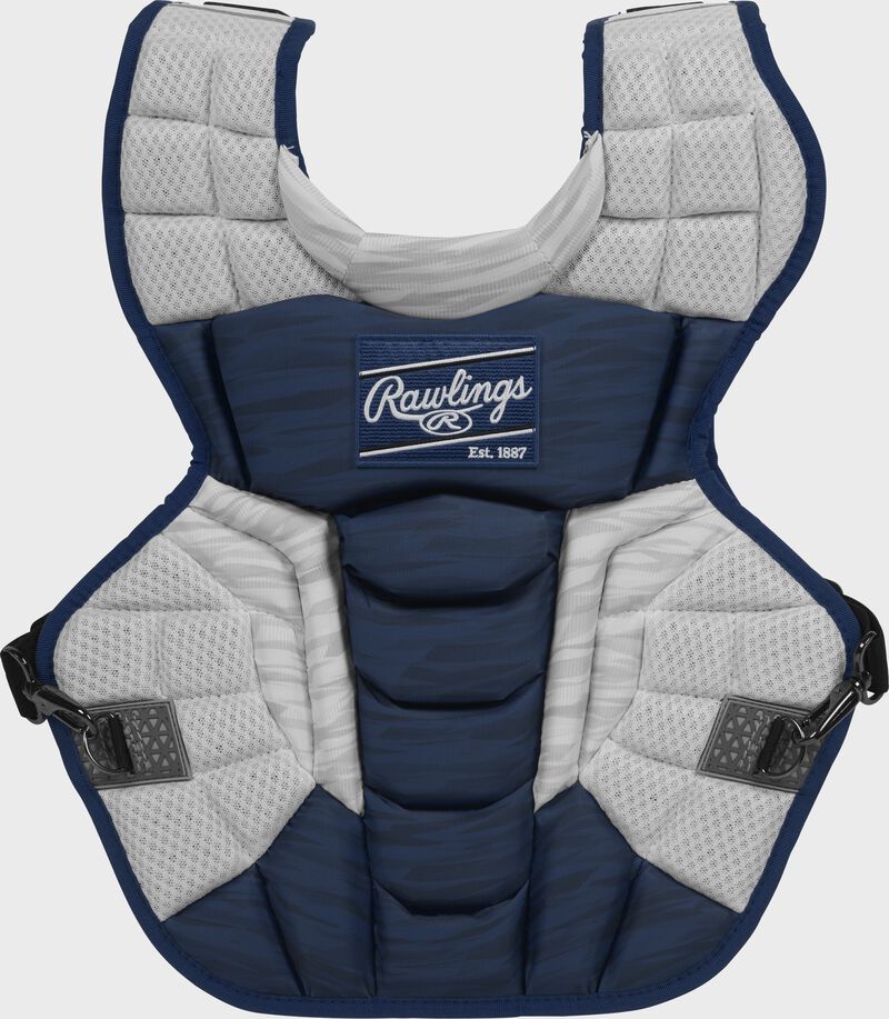 Front of a navy Velo 2.0 chest protector