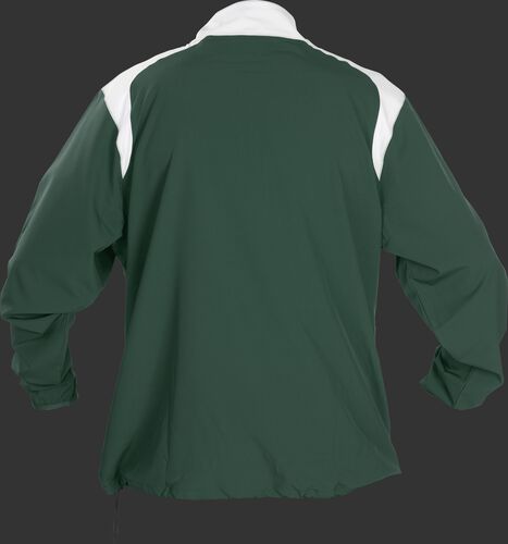 Back of Rawlings Dark Green Adult Long Sleeve Quarter-Zip Jacket - SKU #FORCEJ-B-88