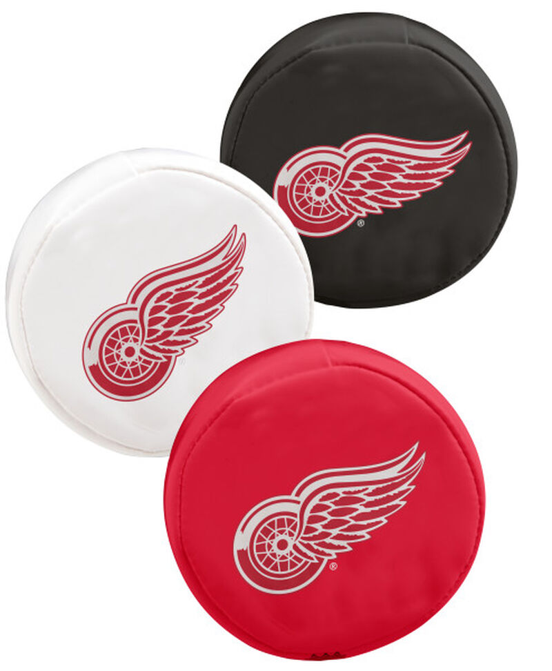 Rawlings NHL Detroit Red Wings Three Puck Softee Set With Black, White, and Red Pucks and Team Logo SKU #00614116111