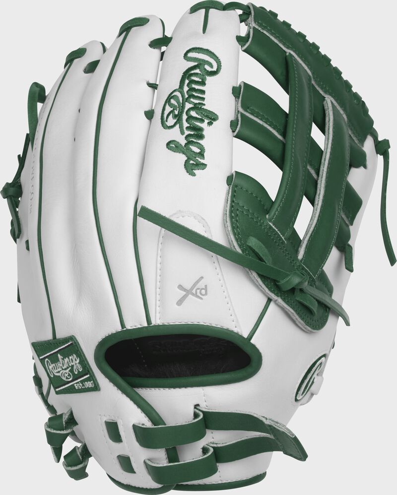 RLA130-6WDG 13-inch Liberty Advanced fastpitch outfield glove with a white back and Pull-Strap back design loading=