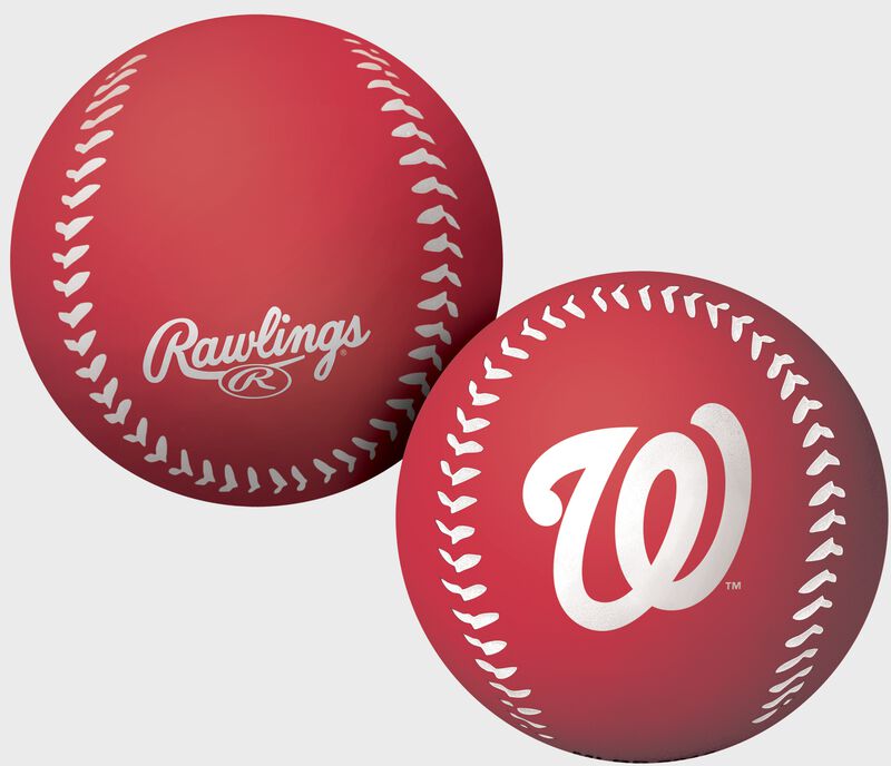A red Washington Nationals big fly rubber bounce ball loading=