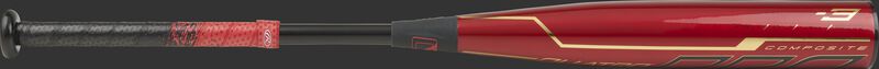 BBZQ3 2-piece composite BBCOR Quatro Pro bat with a red barrel and black handle/collar