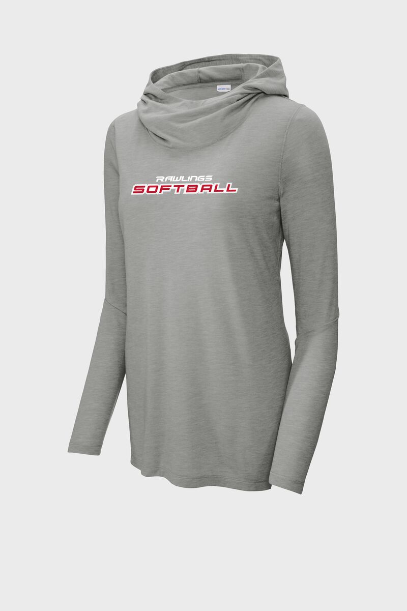 A gray Rawlings softball lightweight performance hoodie - SKU: RSGLWH-G loading=