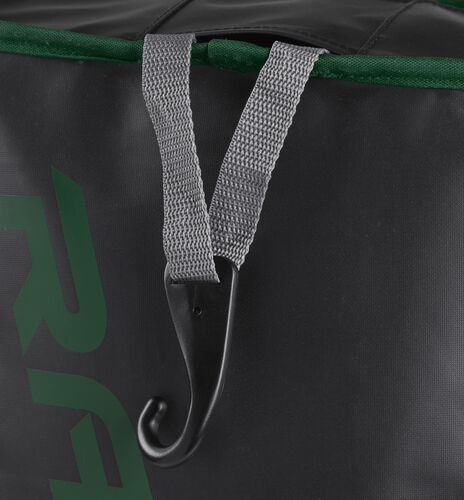 Exterior hanging hook on a dark green R601 Rawlings hybrid bag