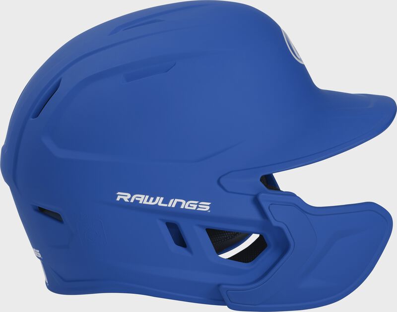 Right-side view of Mach Left Handed Batting Helmet with EXT Flap | 1-Tone, Royal