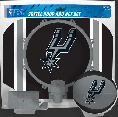 Rawlings Black and Grey NBA San Antonio Spurs Softee Hoop Set With Team Logo on Ball and Backboard SKU #03544212114