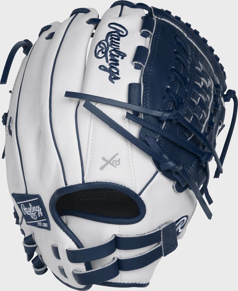 RLA125-18WN 12.5-inch Liberty Advanced outfield/pitcher's fastpitch glove with a white back and Pull-Strap back design