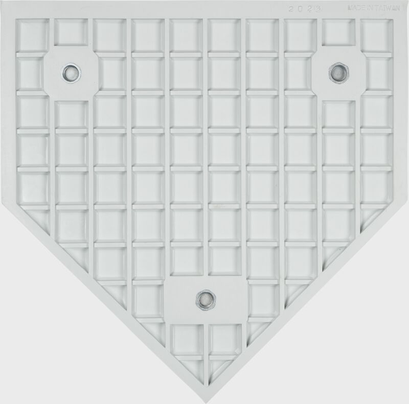 White waffle bottom of a Rawlings throw down home plate - SKU: 12770200