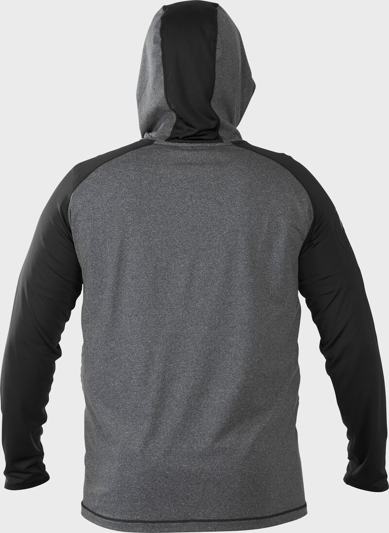Back of Rawlings Black/Gray Adult Hurler Lightweight Hoodie - SKU #HLWH-GR/B