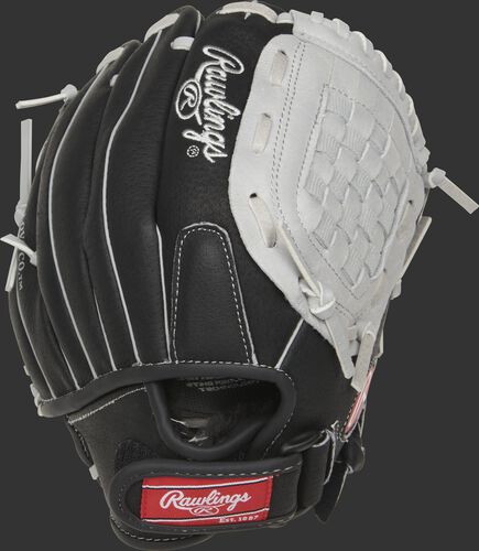 SC105BGB Sure Catch 10.5-inch youth Basket web glove with a black back and Velcro strap back
