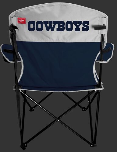 Back of Rawlings Navy and Silver NFL Dallas Cowboys Lineman Chair With Team Name SKU #31021065111