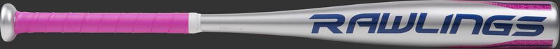 TBZS12 Storm t-ball bat with a silver barrel, navy logo and pink grip