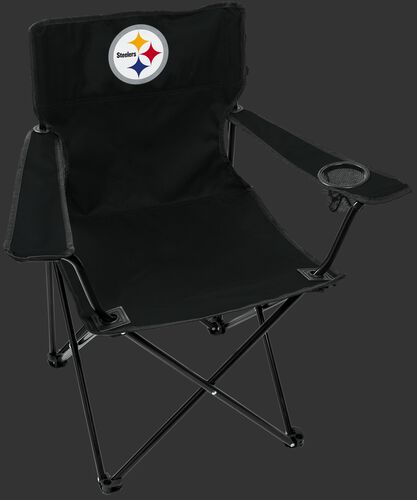 Front of Rawlings Black NFL Pittsburgh Steelers Gameday Elite Chair With Team Logo SKU #00551082111