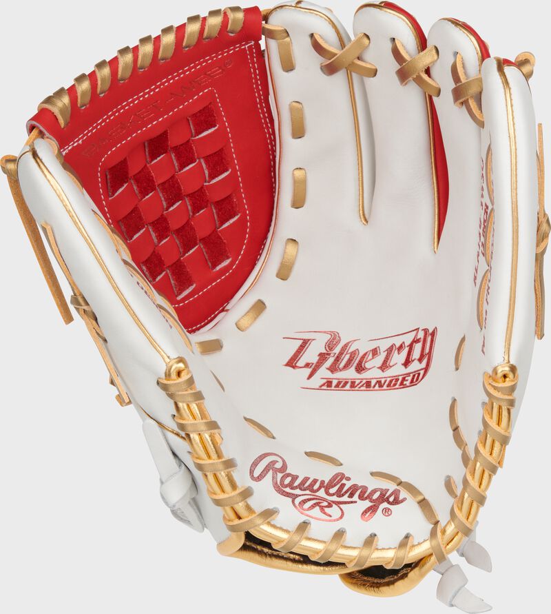 Liberty Advanced Color Series 12 in Fastpitch Glove, White/Scarlet, Right