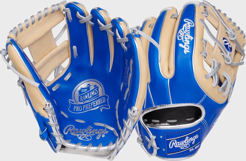 2 images showing the palm & back of a Rawlings Pro Preferred 11.5" infield glove