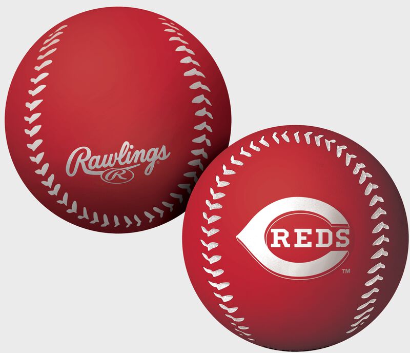 A red Cincinnati Reds big fly rubber bounce ball