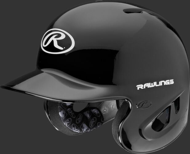 A black S90PA RPR high schoole/college batting helmet with a white Oval R logo on the front