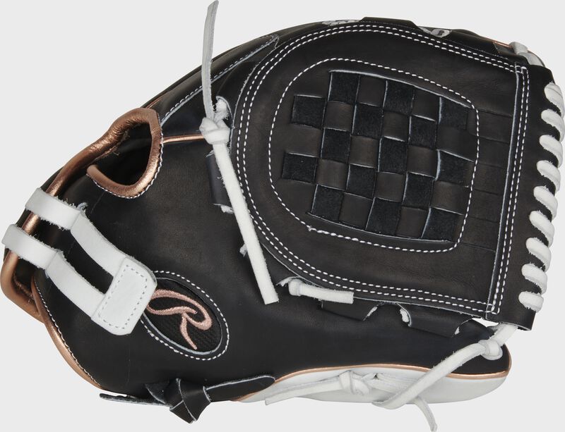 Thumb of a black 2021 12-Inch Heart of the Hide softball glove with a black Basket web - SKU: PRO120SB-3BRG loading=