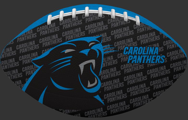 Black side of a NFL Carolina Panthers Gridiron football with the team logo SKU #09501090121
