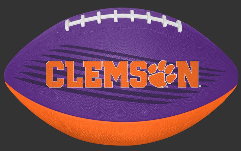 Purple and Orange NCAA Clemson Tigers Downfield Youth Football With Team Name SKU #07903010121