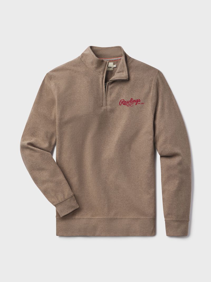 Rawlings x The Normal Brand Puremeso Weekend Quarter Zip, Khaki, Adult 3XL
