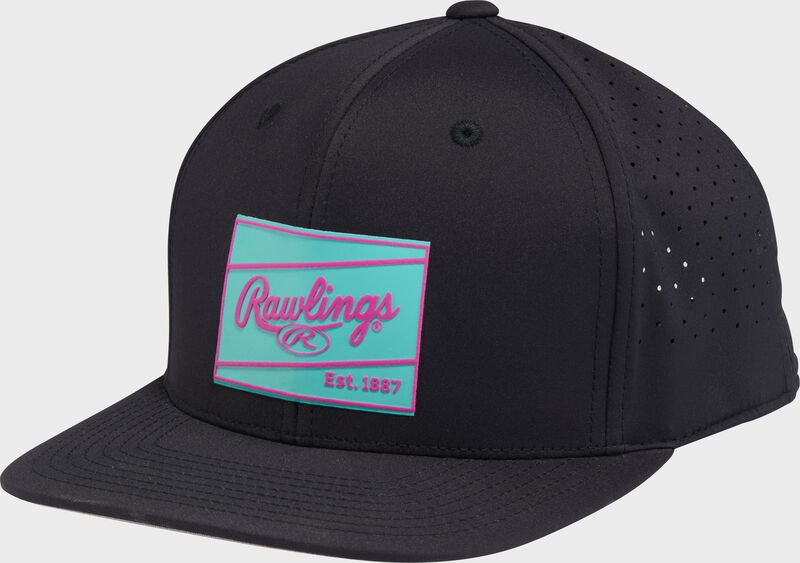 Rawlings Black Performance Flat Bill Snapback Hat