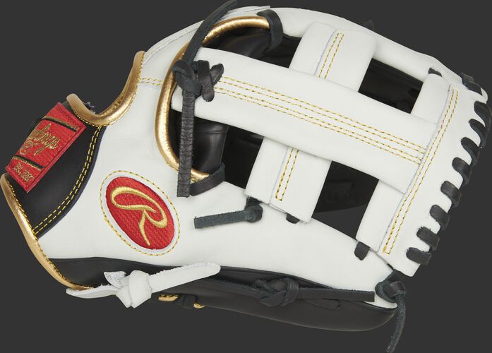 Thumb of a white EC1125-20BW Rawlings 11.25-inch Encore infield glove with a Single Post Web and extended web base design