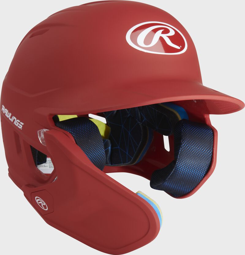 Front right-side view of Rawlings Mach Carbon Batting Helmet - SKU: MAAL