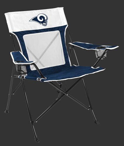 Front of Rawlings Navy and White NFL Los Angeles Rams Game Changer Chair With Team Logo SKU #00651073111