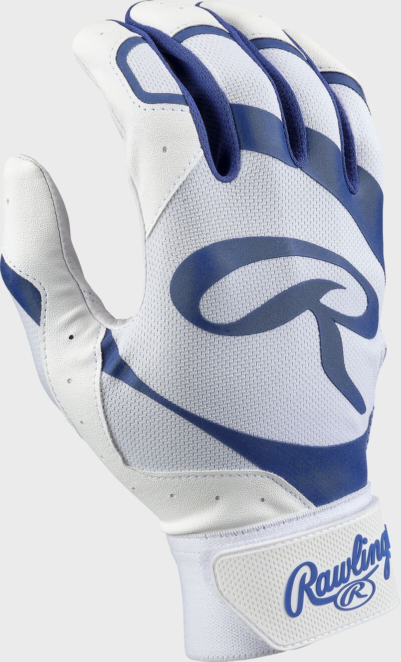 Back of a white/navy 5150 II batting glove - SKU: 5150IIBG-WHNY