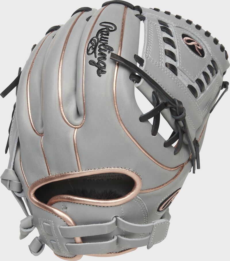 Back of a gray Liberty Advanced Color Series 11.75-Inch glove with a pull strap back - SKU: RLA715SB-31GRG loading=