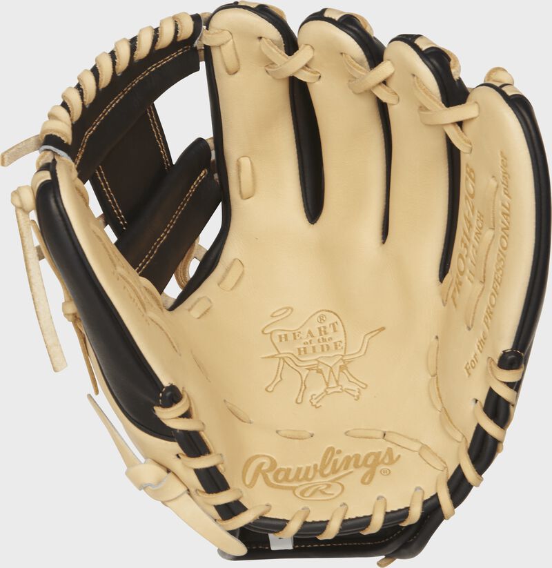 PRO314-2CB Heart of the Hide 11.5-inch infield glove with a camel palm and camel laces