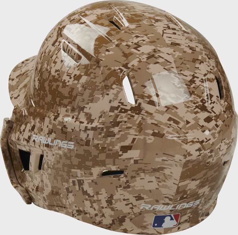 Back left-side view of Mach EXT Digi Camo Hydro Dipped Helmet | Right Handed Batter - SKU: MACHEXTR-DCMO image number null