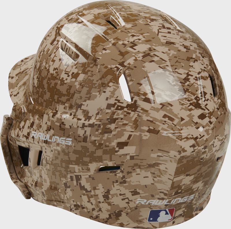 Back left-side view of Mach EXT Digi Camo Hydro Dipped Helmet | Right Handed Batter - SKU: MACHEXTR-DCMO loading=