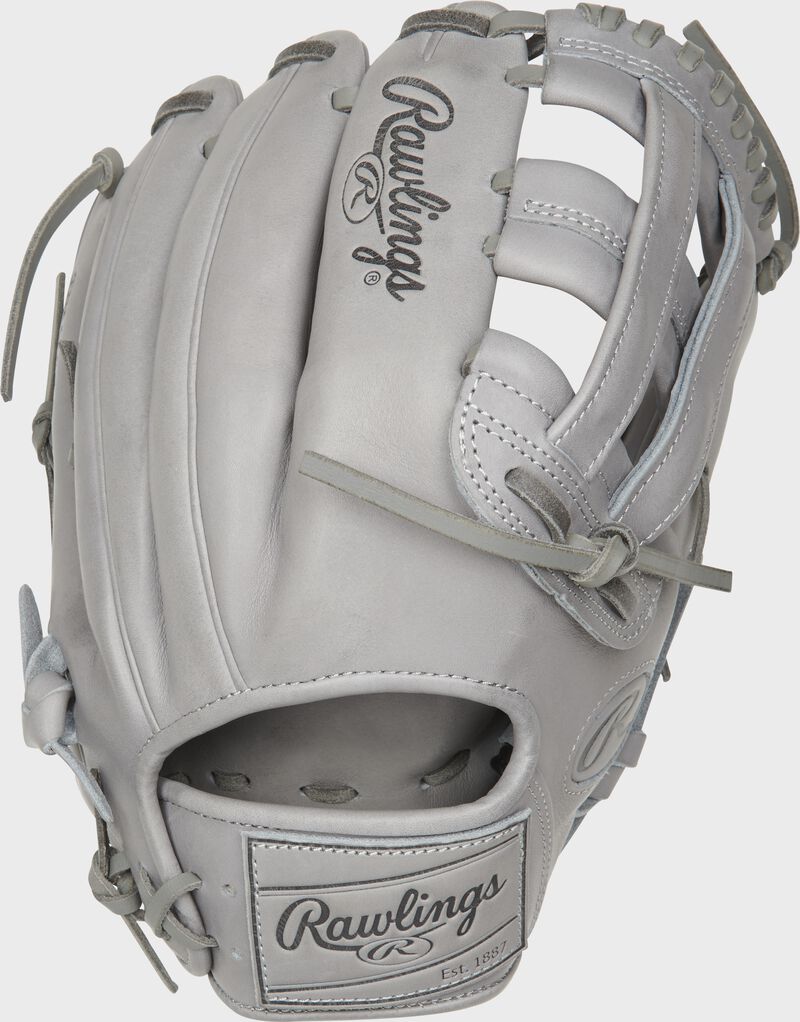 PROKB17-6G 12.25-Inch Heart of the Hide Pro Label glove with a grey back and leather patch