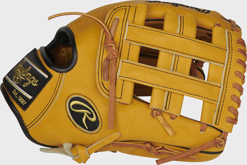 Thumb of a butterscotch PRO206-6BU Heart of the Hide 12-Inch infield glove with a butterscotch H-web